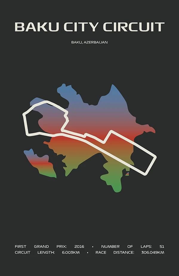 Baku City Circuit Poster – Minimal Series